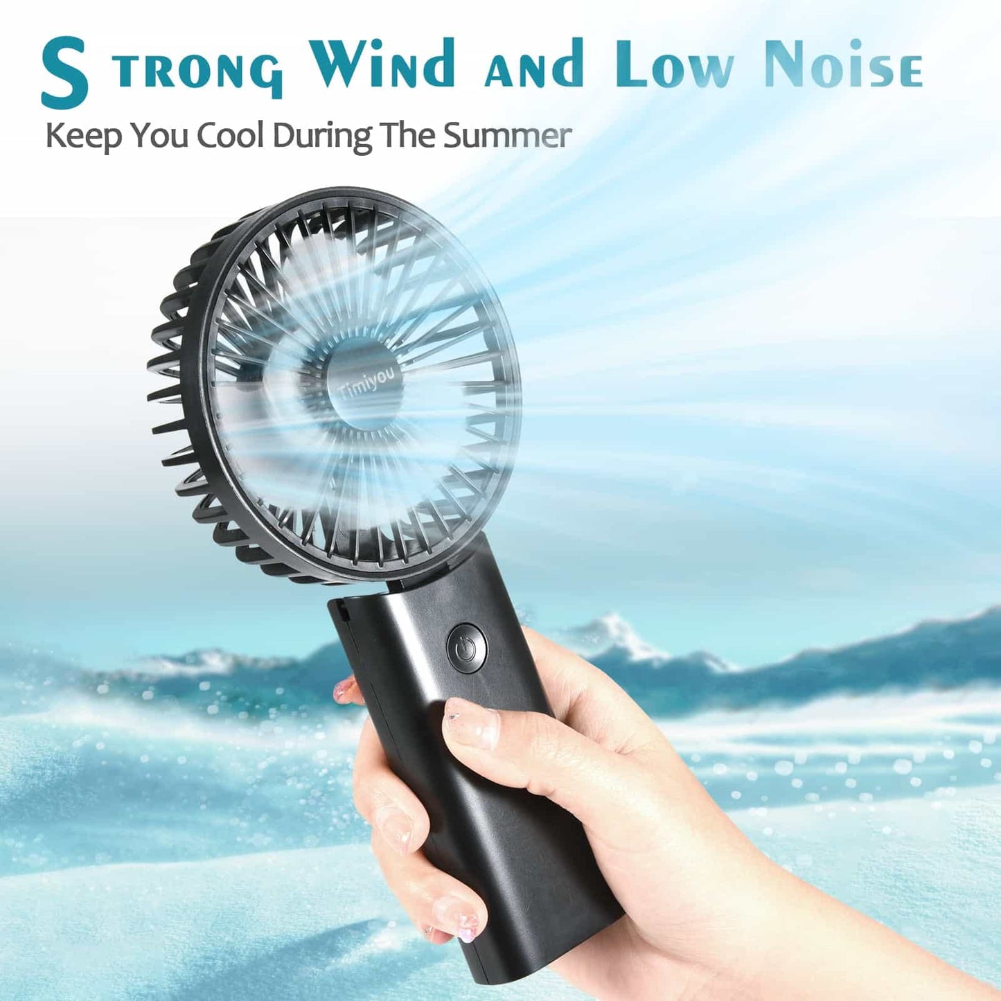 Timiyou Mini Ventilatore Portatile, Ventilatore da Tavolo USB Piccolo, 3 Velocità, a batteria, Pieghevole, Perfetto per Casa, Ufficio, Camera da Letto e Viaggi all’aperto