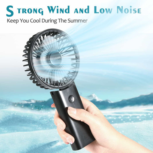 Timiyou Mini Ventilatore Portatile, Ventilatore da Tavolo USB Piccolo, 3 Velocità, a batteria, Pieghevole, Perfetto per Casa, Ufficio, Camera da Letto e Viaggi all’aperto