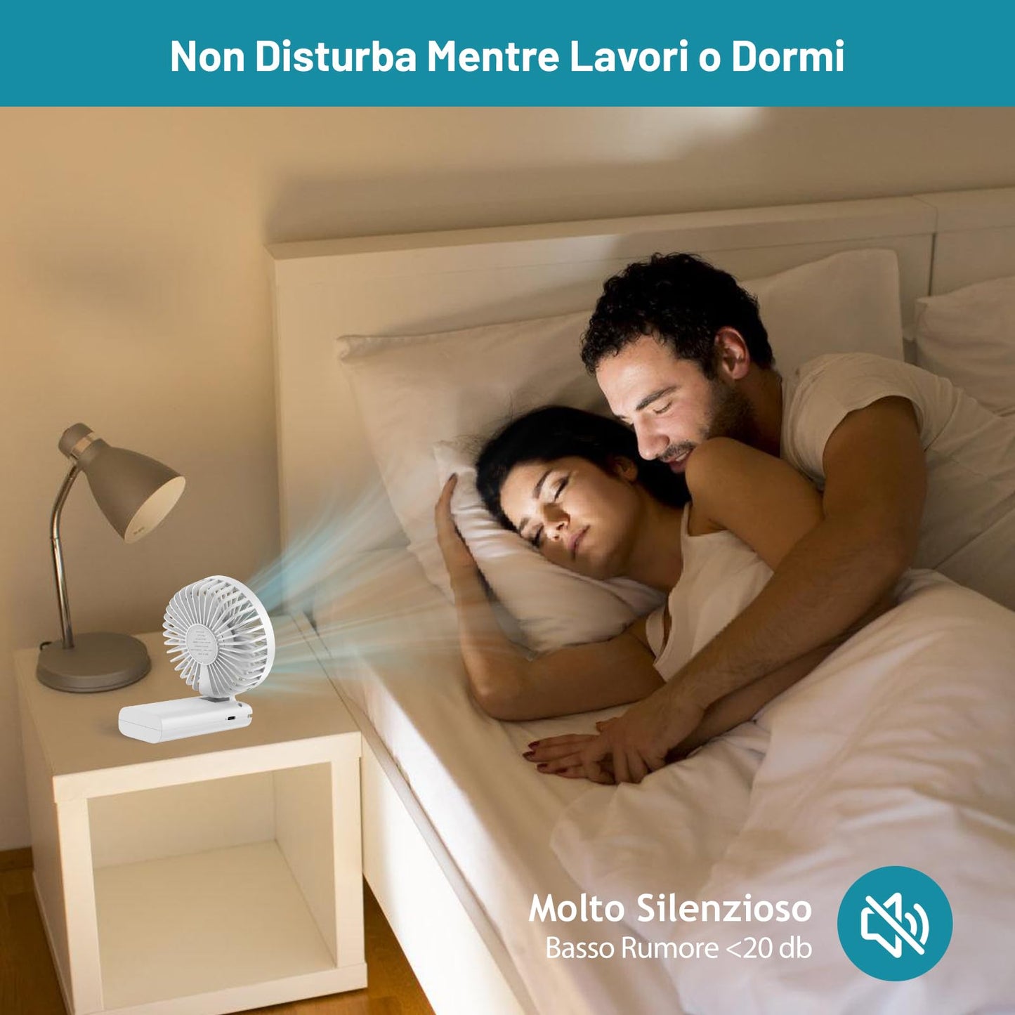 Neqraxis Ventilatore Portatile,Mini Ventilatore USB Ricaricabile,Pieghevole Ventilatore A Mano Silenzioso Potente,3000 mAh, 3 velocità di ventilazione da Tavolo per Viaggi,Ufficio,Campeggio-Bianco